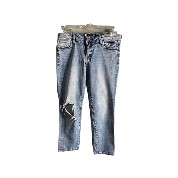 Kut from the kloth women size 10 single busted knee ankle crop jeans - Picture 1 of 7